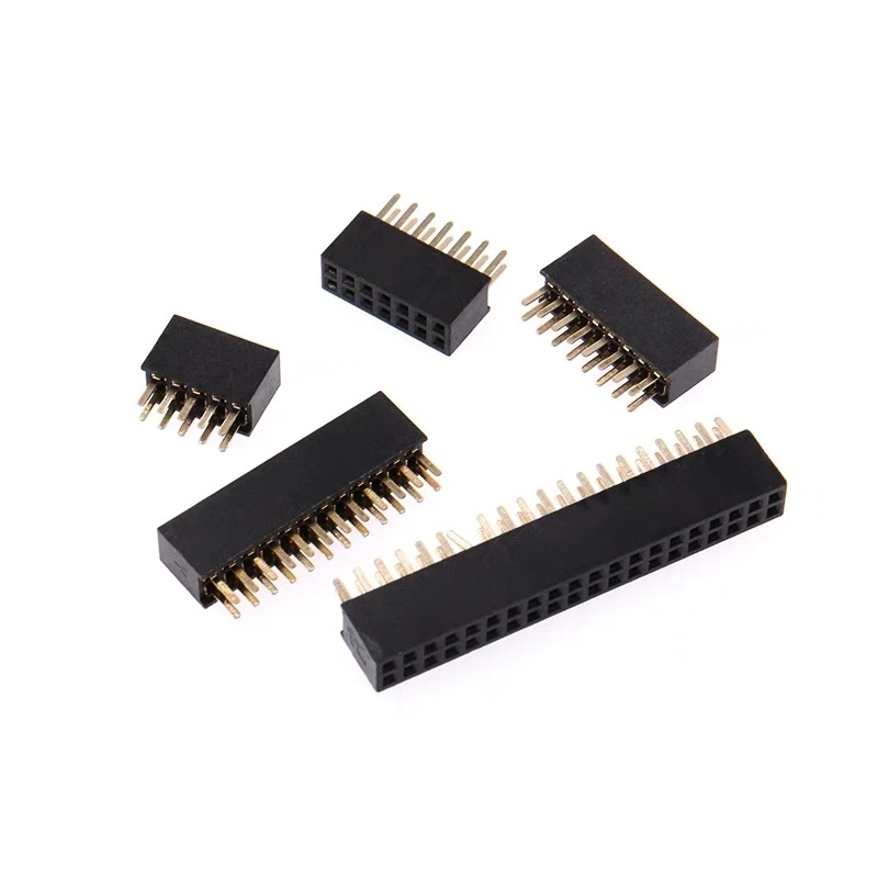 10Pcs 1.27mm 2 3 4 5 6 8 10 12 15 20 40 Female Pins Header Socket Gold Plated Solderless Double Row Pinheader Connector for Pcb