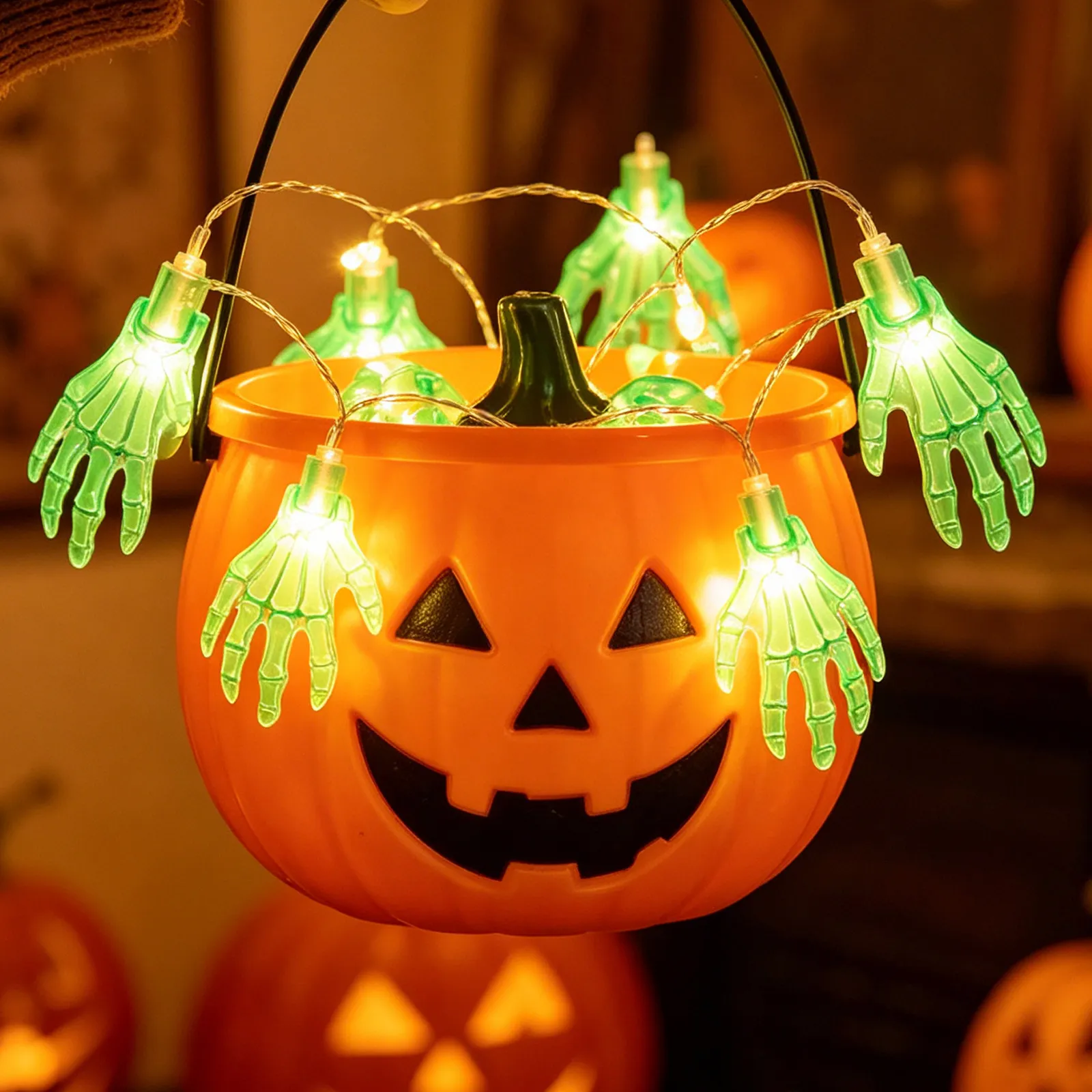 

100Pcs Halloween Hand Light Covers for 5Mm String Lights Clear Plastic Bulb Protectors Spooky Outdoor Indoor Decor