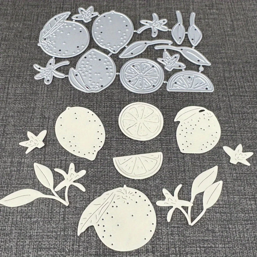 Matrices de découpe en métal citrons et Oranges, série de timbres, Scrapbook, papier artisanal, couteau, moule, poinçon de lame, pochoirs, Albums photos
