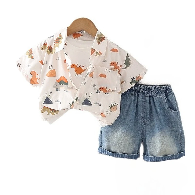 New Summer Baby Boys Clothes Suit Children Short Sleeved Shirt T-Shirt Shorts 3Pcs/Sets Kids Girls Clothing Toddler Tracksuits