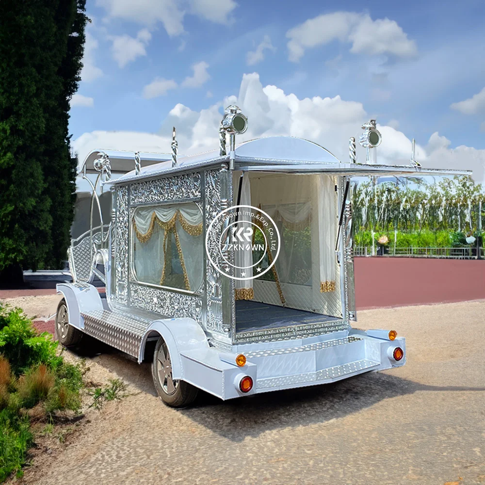 Nigerian Electric Horse Hearse Black And Golden Antique Horse Drawn Hearse Modern Funeral Carriage For Sale