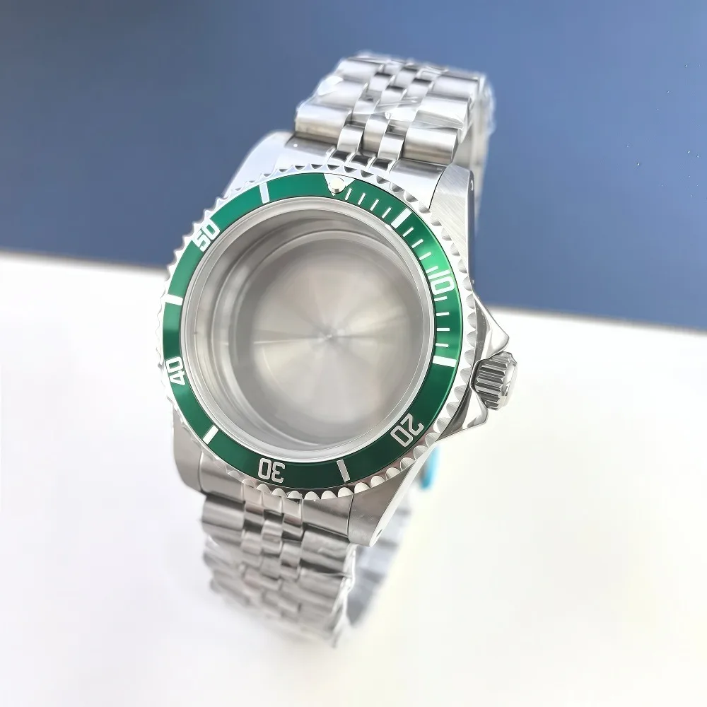 حافظة ساعة كلاسيكية 39.5 ملم مع حركة NH35 NH34 NH36 إطار من الفولاذ المقاوم للصدأ والألومنيوم زجاج مستدير - إكسسوارات الساعة