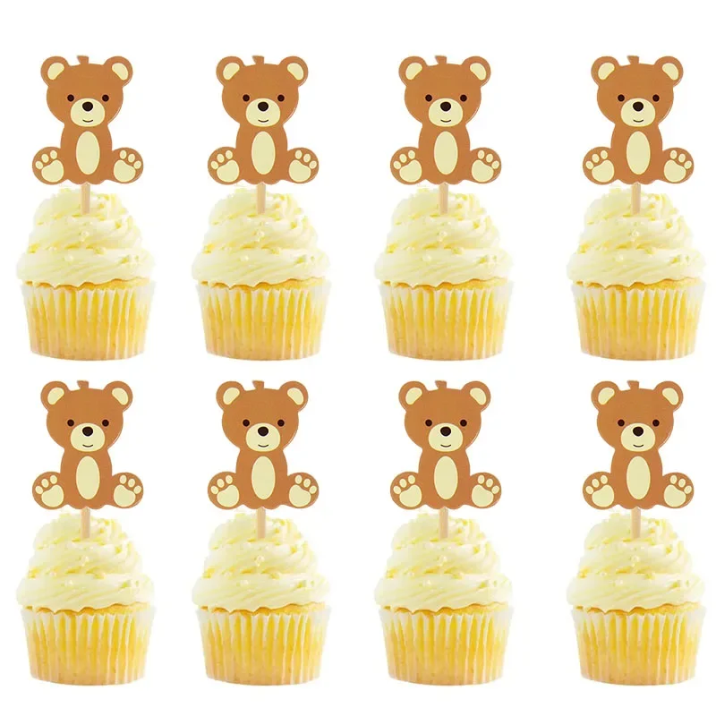 10pcs Cute Bear Food Picks Cake disposable Desserts Toothpicks Fruits Forks Creative Wedding Birthday Party Decoration Supplies