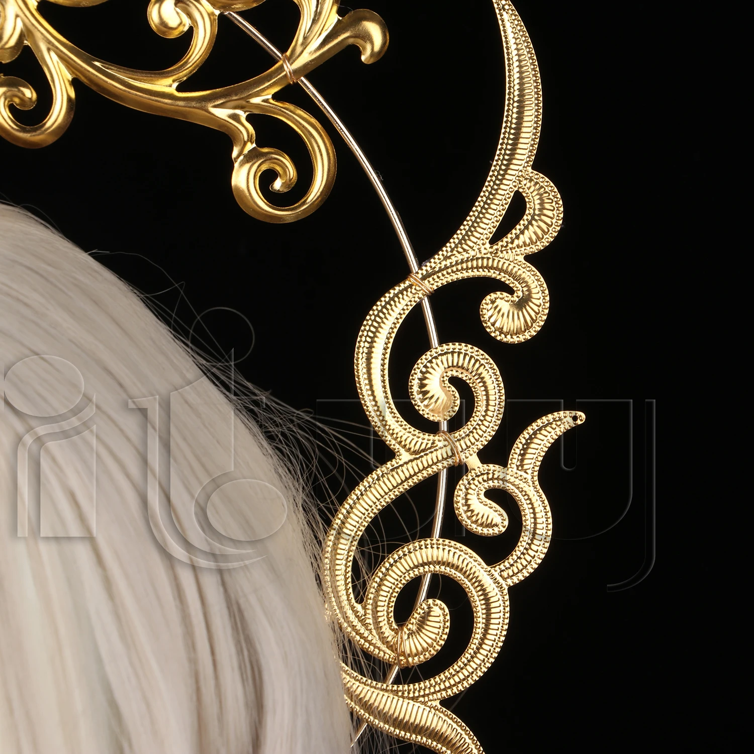 الذهب ورقة الشمس الشمس KC هالو عقال القوطية لوليتا تأثيري إكسسوارات الشعر الملكة الشمس آلهة الباروك المرأة تاج خوذة