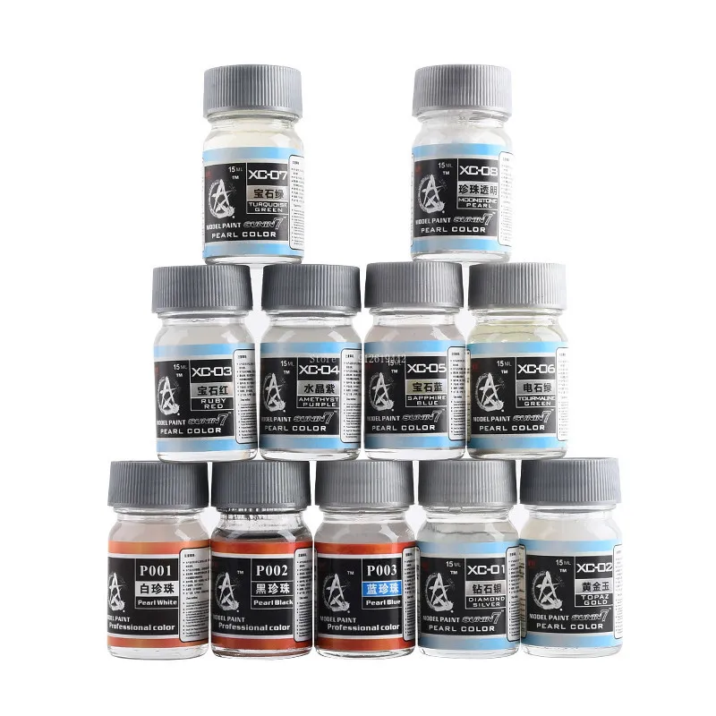 Pinturas al Óleo de 15 ml, Pigmentos de Color Perla, Herramientas de Pintura para Modelismo, Manualidades, Bricolaje P001-P003 XC01-XC08