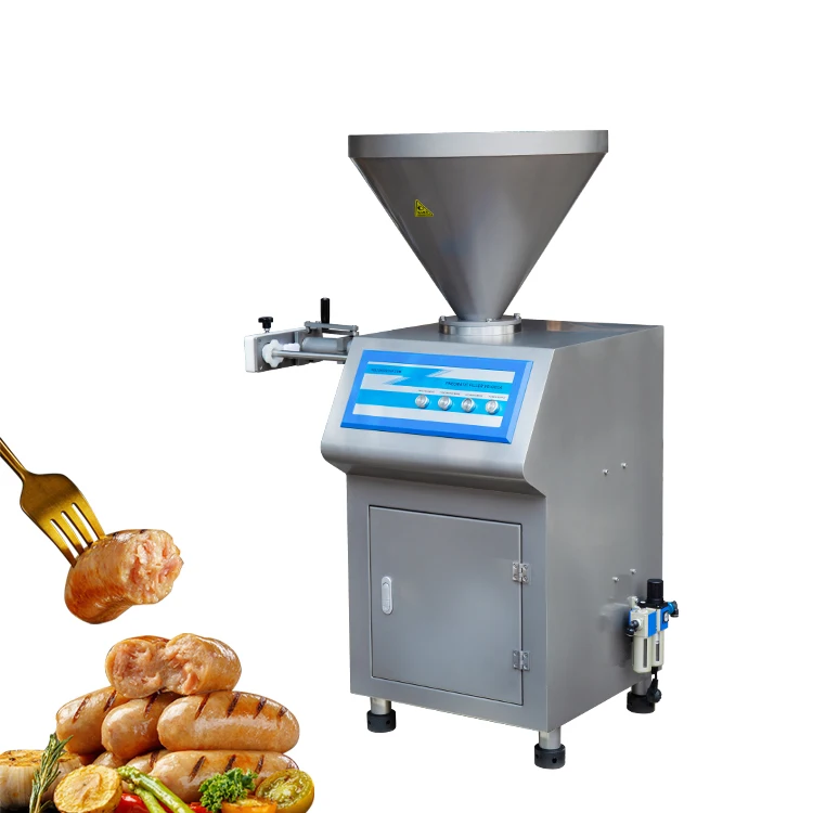 Heavy Duty Pneumatic Homemade Electric Russian Industry Sausage Filler and Clipper Twist Machine Small