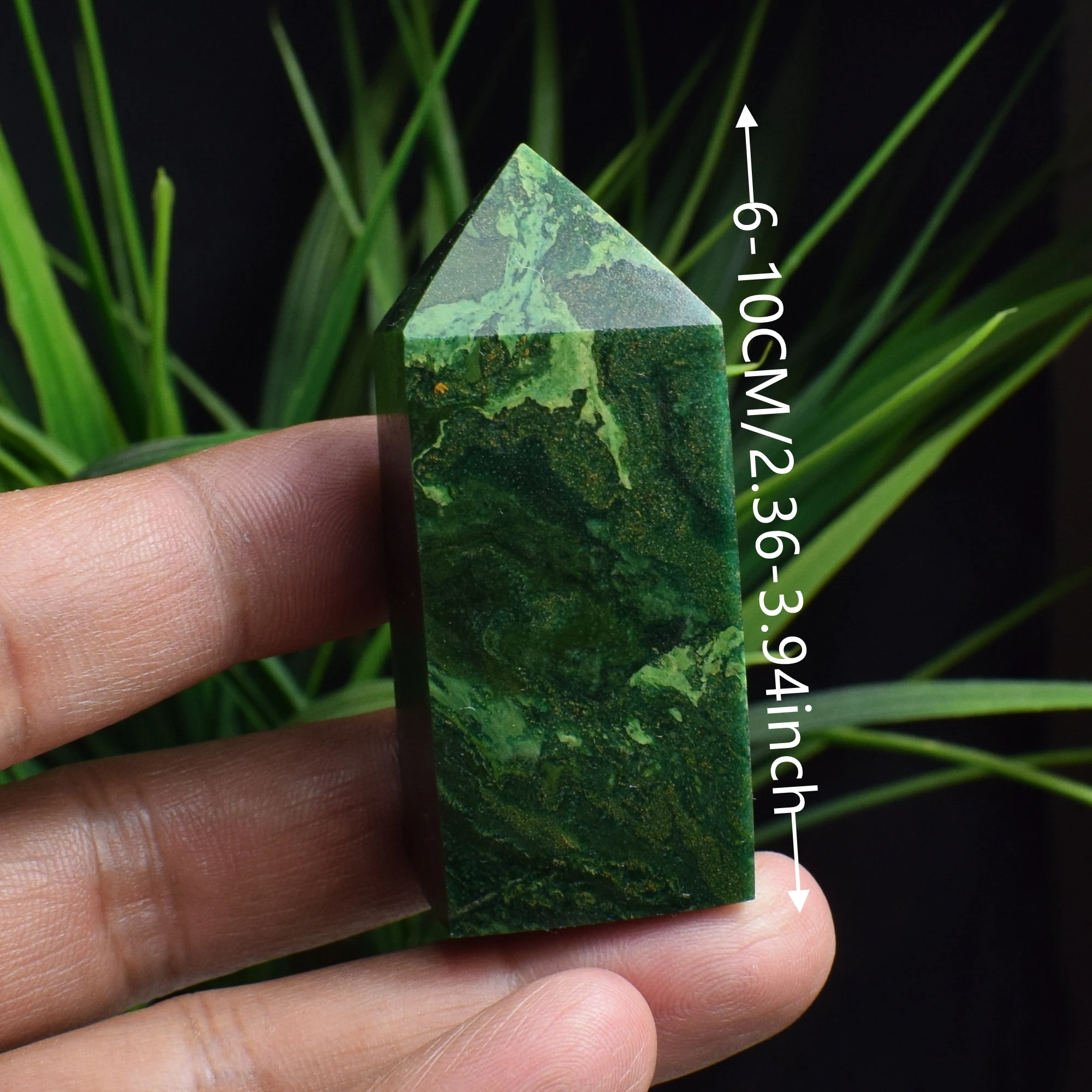 Natural Emerald Green Beryl Crystal Point Obelisk Polished Tower With Matrix Reiki Heart Chakra Healing Home Decor Gift