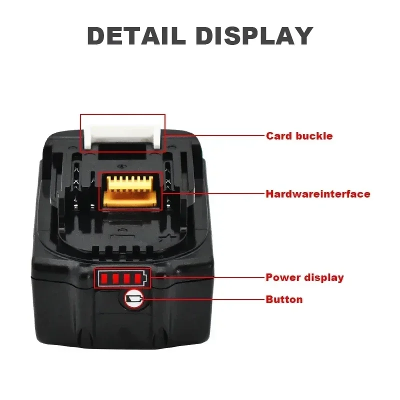 Imagem -06 - Bateria de Substituição Li-ion para Makita 18v 6000mah 18650 Ferramentas Elétricas Recarregáveis Led Lxt Bl1860b Bl1860 Bl1850