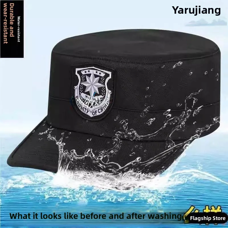 New 2025 Summer Style Security Guard Hat Flat Top Training Cap Duckbill Special Service Uniform Casual Hat Head Protection