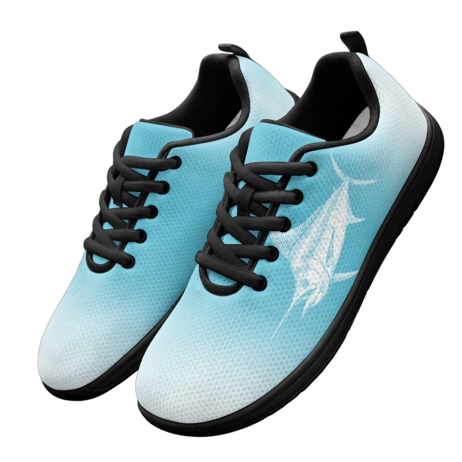 PENSTROLL Swordfish Sketch Backless Tennis Sneakers Mesh & EVA Walking Shoes Comfortable Barefoot Shoes Winter Boots for Men