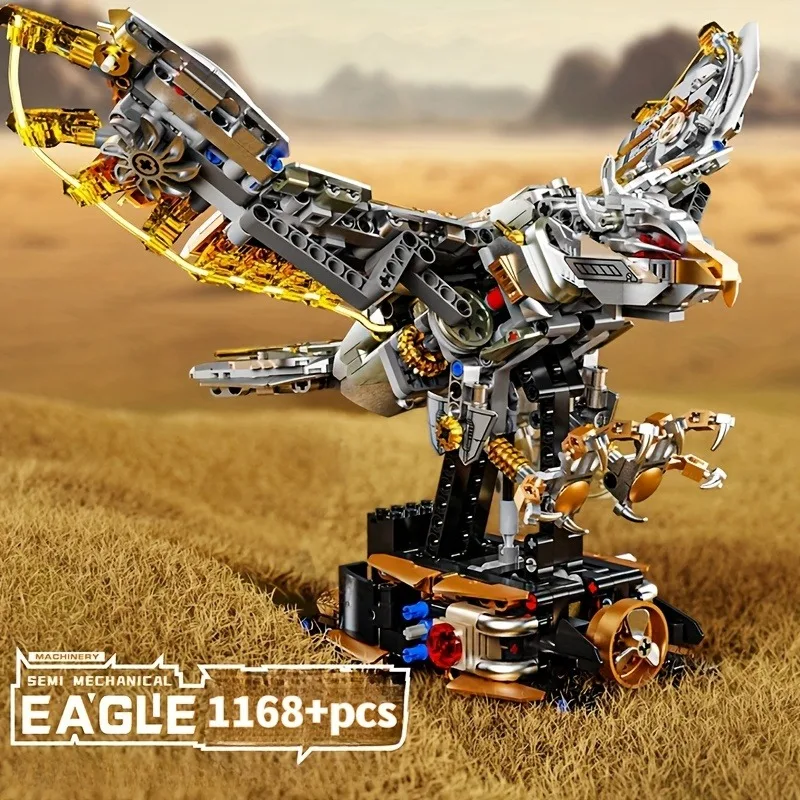 New building blocks Eagle model  semi-mechanical science, building blocks, teaching toys, birthday gift 1168 particle