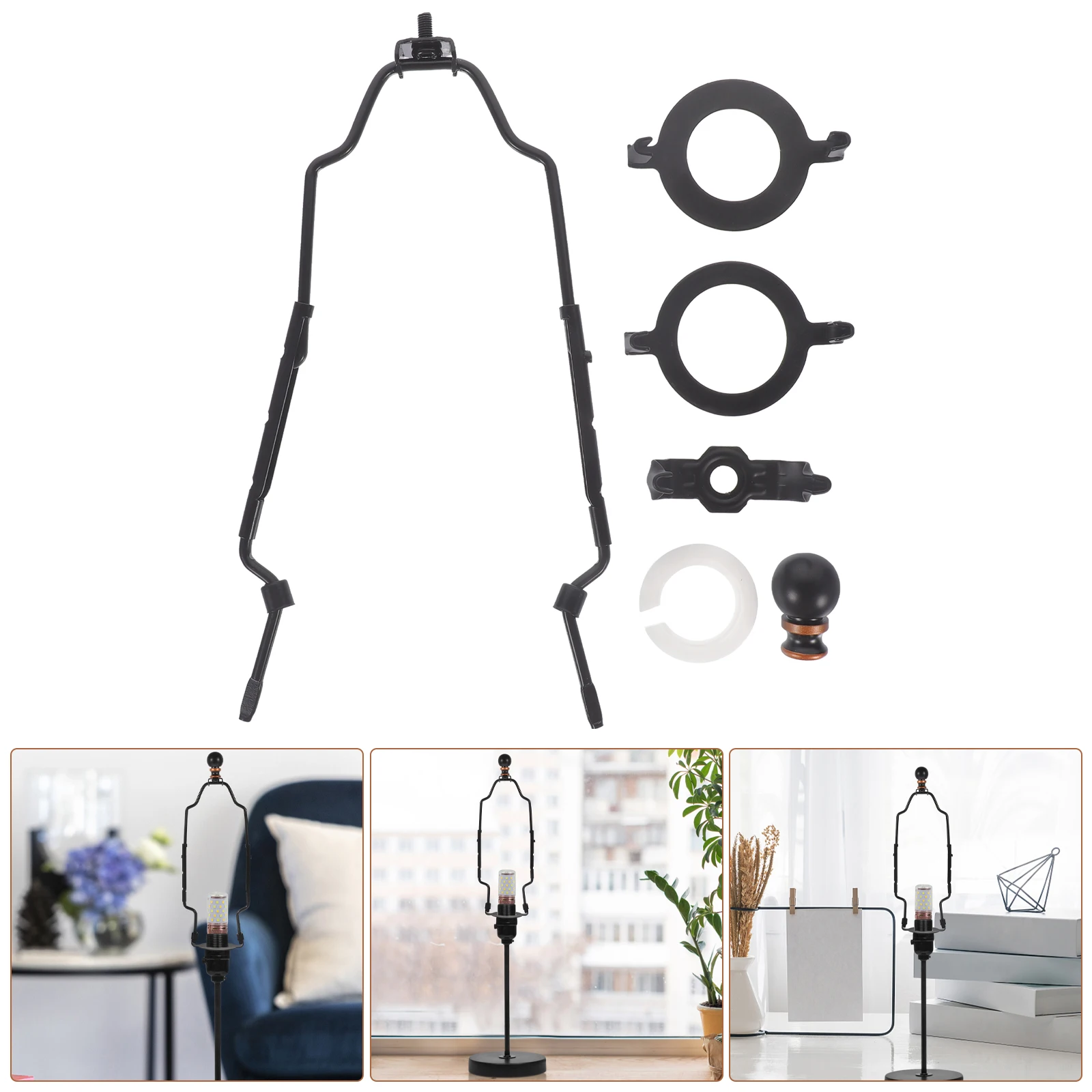 

Y Shape Harp Black Lamp Shade Holder Lampshade Bracket Finish φ42 φ36 φ10 Hole Size Heavy Duty Bracket Lampshade Holder