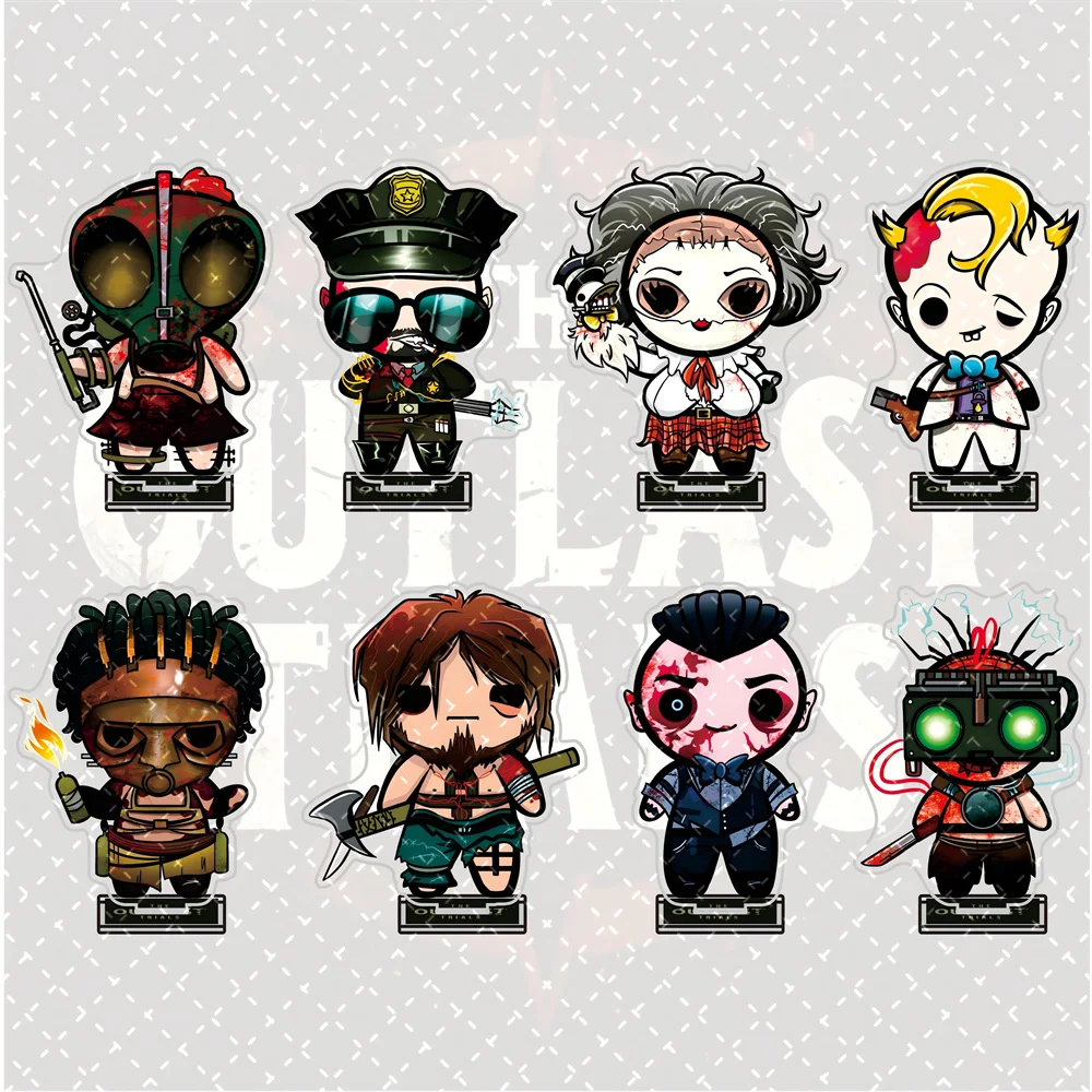 The Outlast Trials-figuras con soporte acrílico de 13cm, juego de tema de prueba Cyborg, mercancía coleccionable, decoración de escritorio, regalo para seguidor