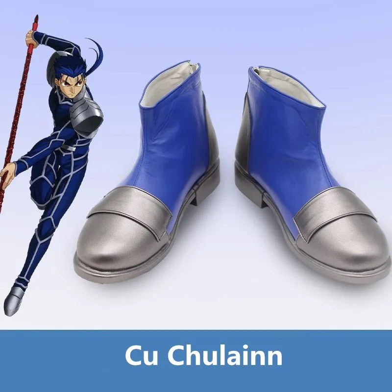 

Fate/Stay Night Lancer Cu Chulainn Косплей Костюм Обувь Аниме Сапоги из искусственной кожи ручной работы