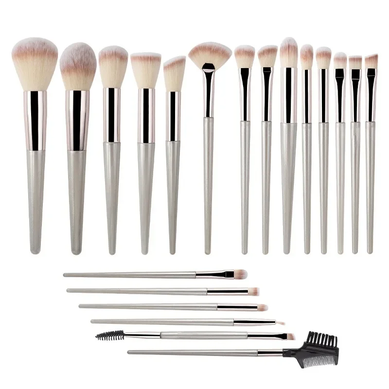 20/10 Pcs Champagne Gold Makeup Brushes Complete Set of Foundation Loose Powder Blush Concealer Eye Shadow Professional Set