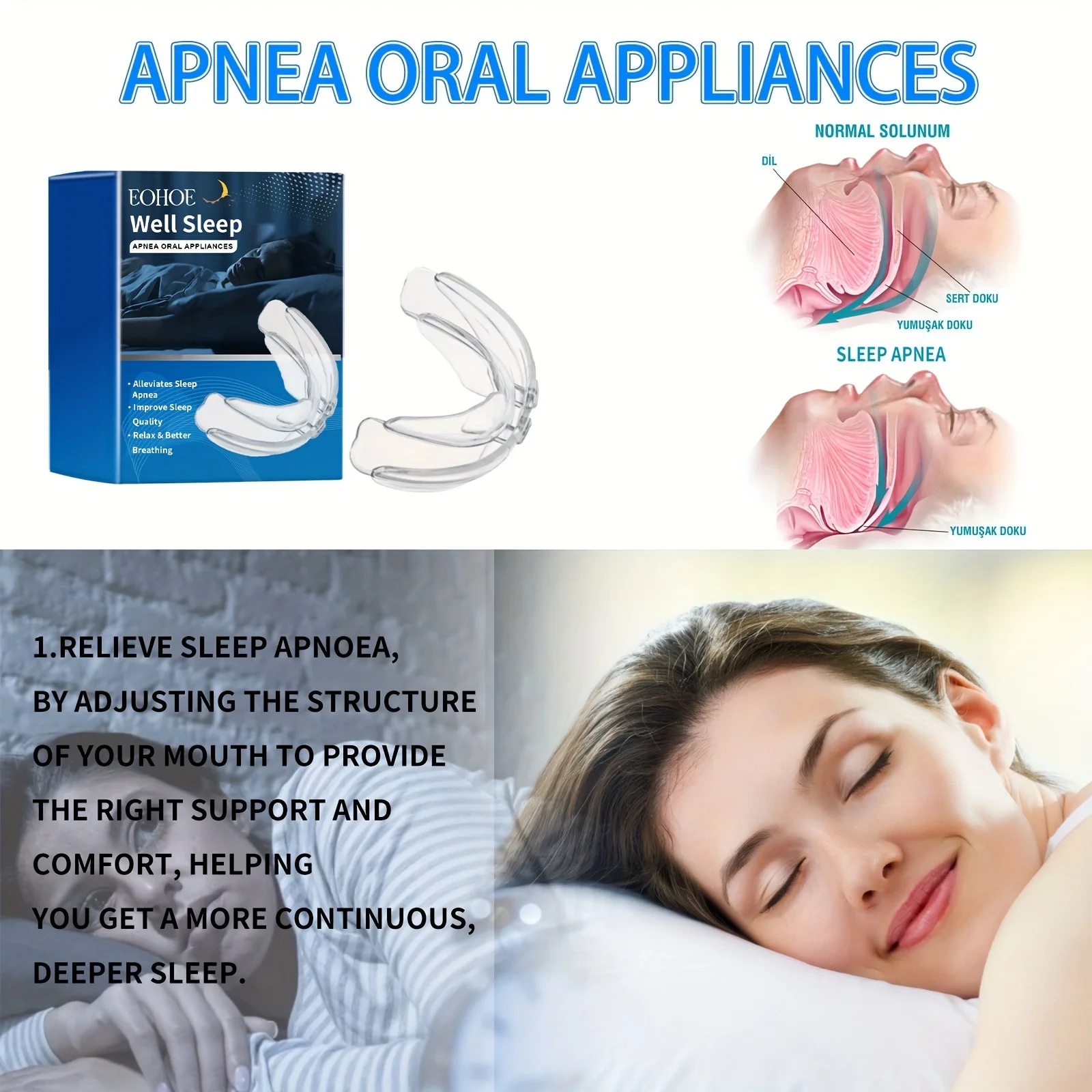 1pc Sleep breathing orthodontic braces for adult teeth maintain correction at night anti-wear, anti-snoring