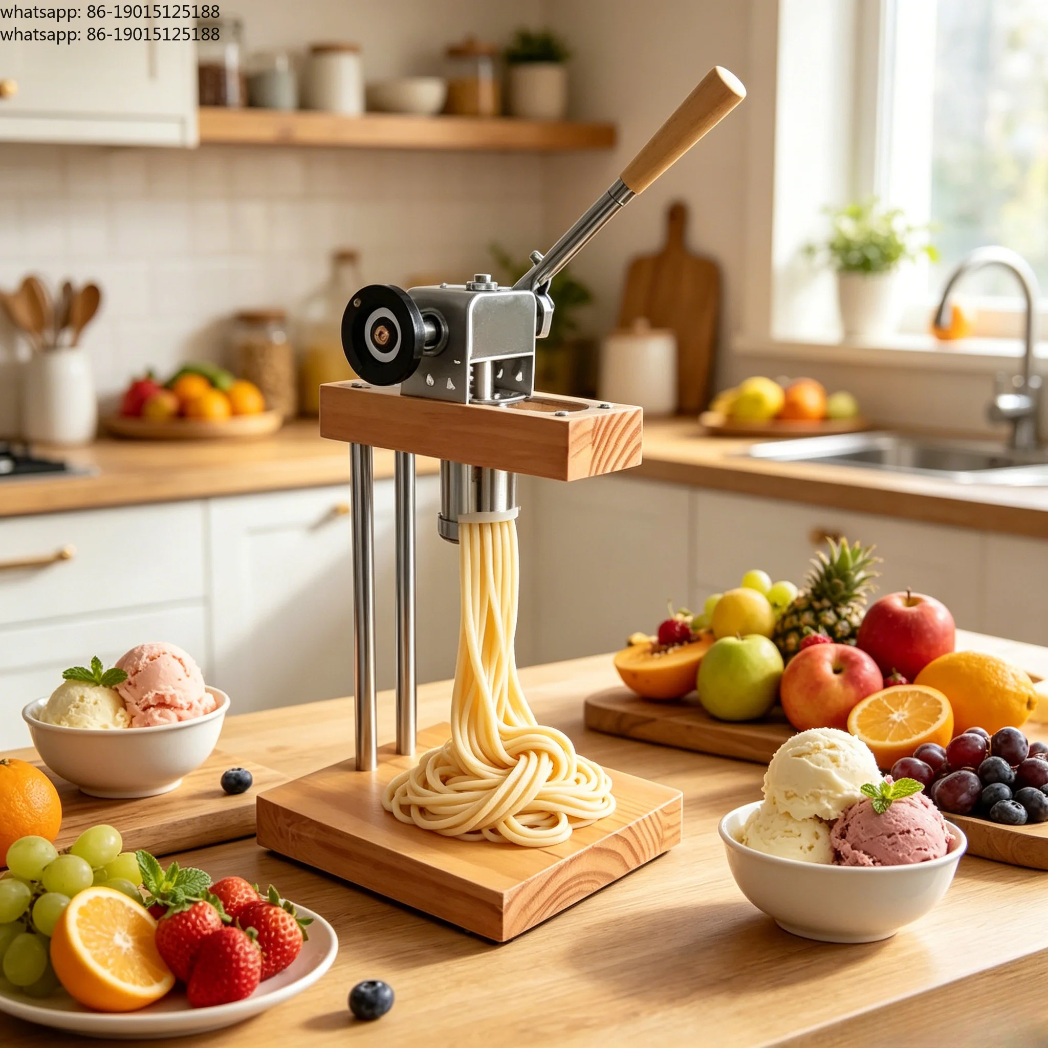 Hand operated gel noodles spaghetti shape pressing tool snack ice cream making machine