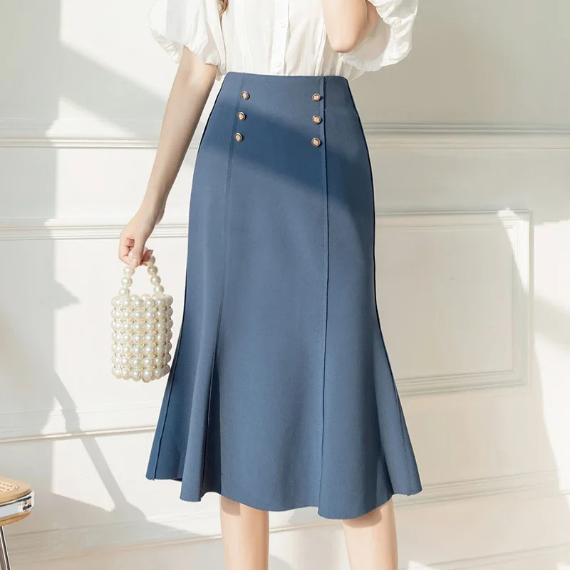 

2024 Spring Summer Autumn New Fashion Casual Sexy Women Skirt Woman Female OL Long Skirt Black Skirt Cheap Wholesale BPA2235-1