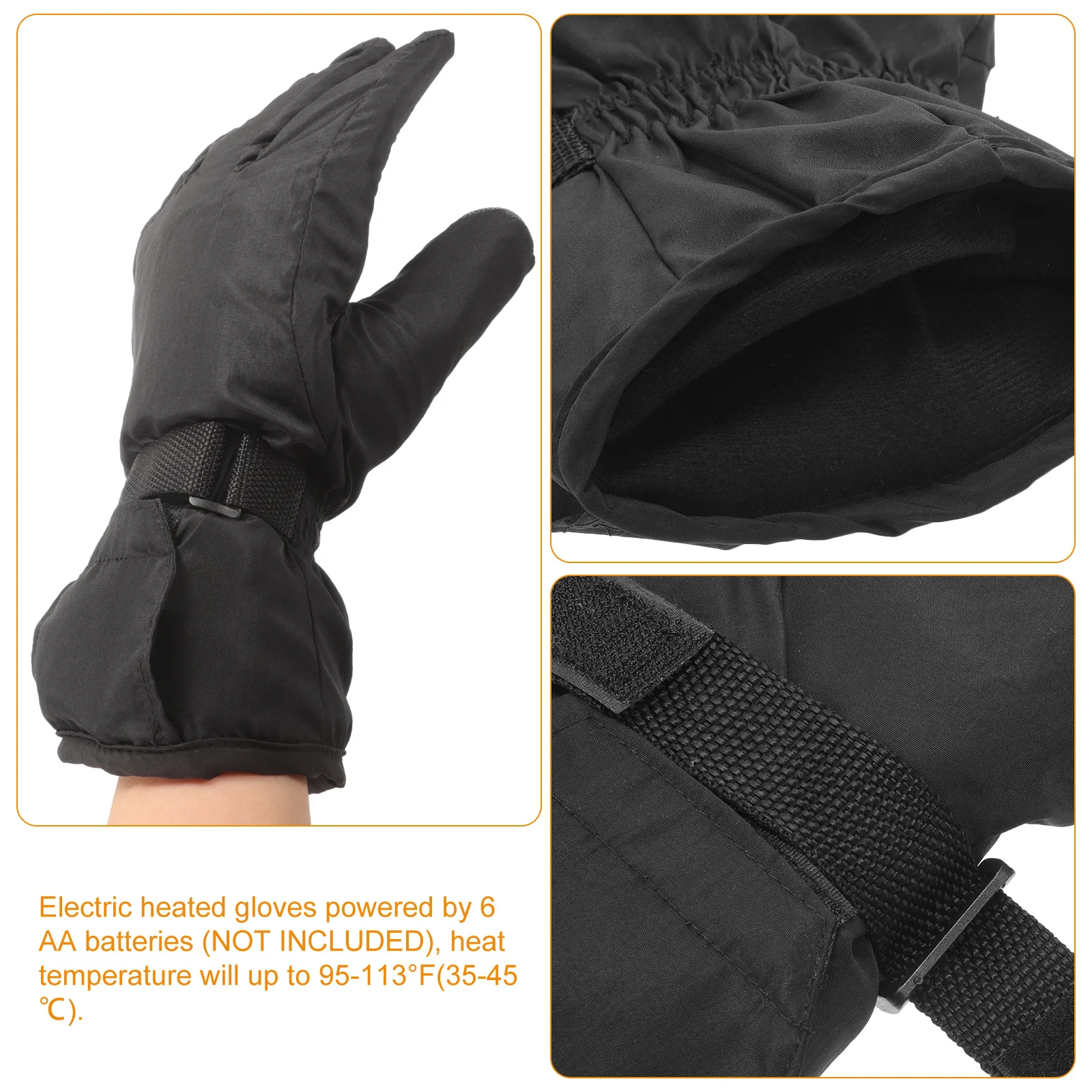 

Heated Gloves Large Promotes Blood Circulation Safe Healthy Warmth Electric Thermal Gloves for Camping Fishing Sledding Outdoor