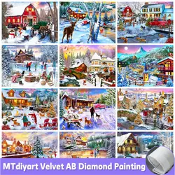 AB Diamond Embroidery House Handicraft Mosaic Scenery Diamond Painting Winter Snow Needlework Christmas Decor