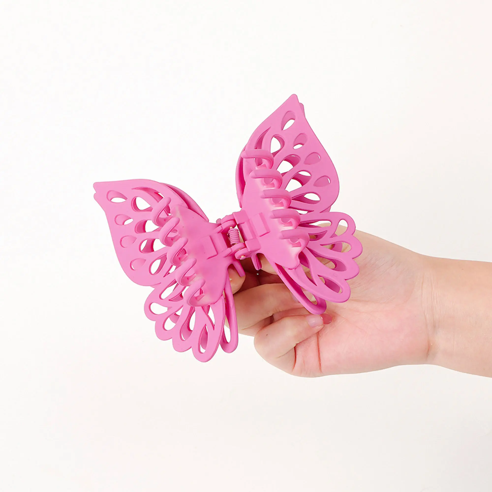 2pcs/lot 14cm acrylic material frosted butterfly large size grab clip Double clip shark clip diy hair accessories