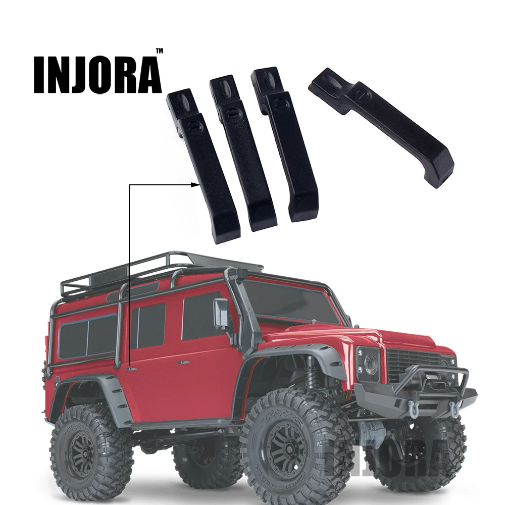 INJORA 4PCS Black Door Handle for 1/10 RC Crawler Car TRX4 Axial SCX10 90046 Upgrade