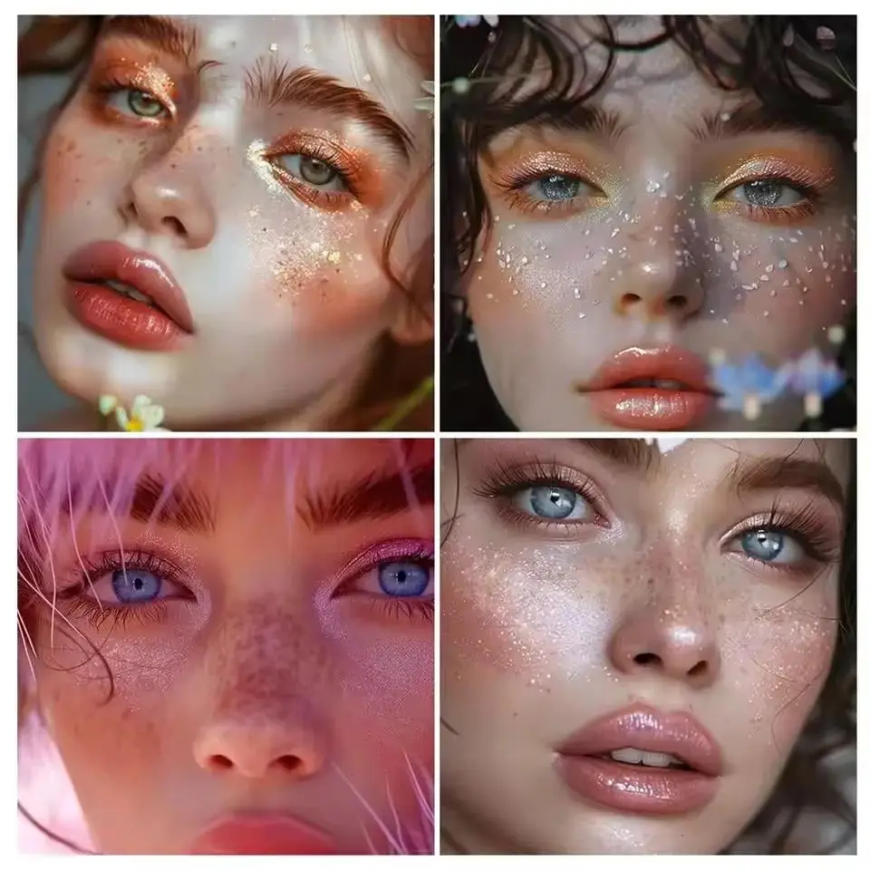 Sombra de gelatina vegana misturável, iluminador leve e brilhante, brilho de cristal, maquiagem de marca própria