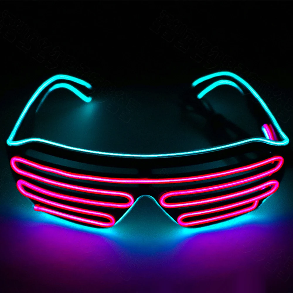 Future Punk Cyber LED Luminous Glasses Neon Glow In The Dark Goggles for Club Bar Party Disco Dance Stage Atmosphere Props