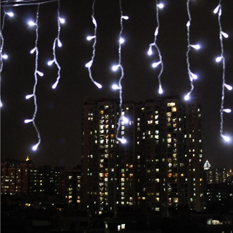 Curtain Icicle String LED Lights String Lights Christmas Outdoor Decoration Drop 5m Droop 0.3m/ 0.4m/0.5m Garden Party 220V 110V