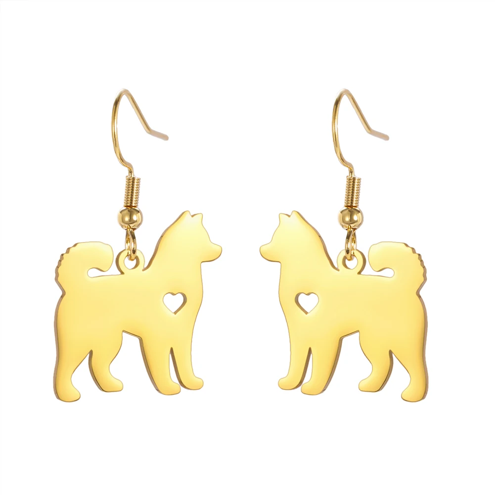 Kkjoy Samoye Haustier-Hund-Anhänger-Ohrringe für Frauen und Mädchen, Edelstahl, Gedenkschmuck, Liebhaber-Geschenke – Detail 2
