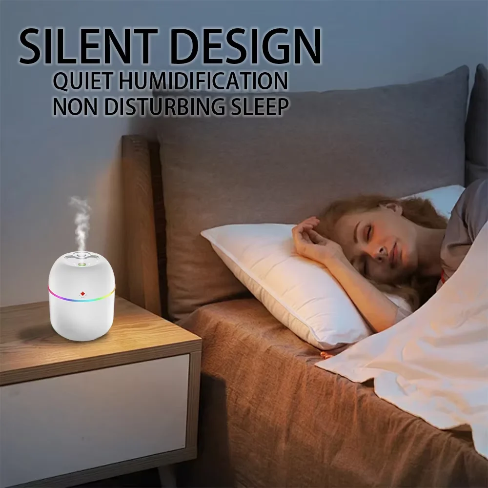 USB Mini Portable Air Humidifier Color Changing Mood Light Quiet 220ml Household Mute Hydrating Air Atomization Humidifie image 2
