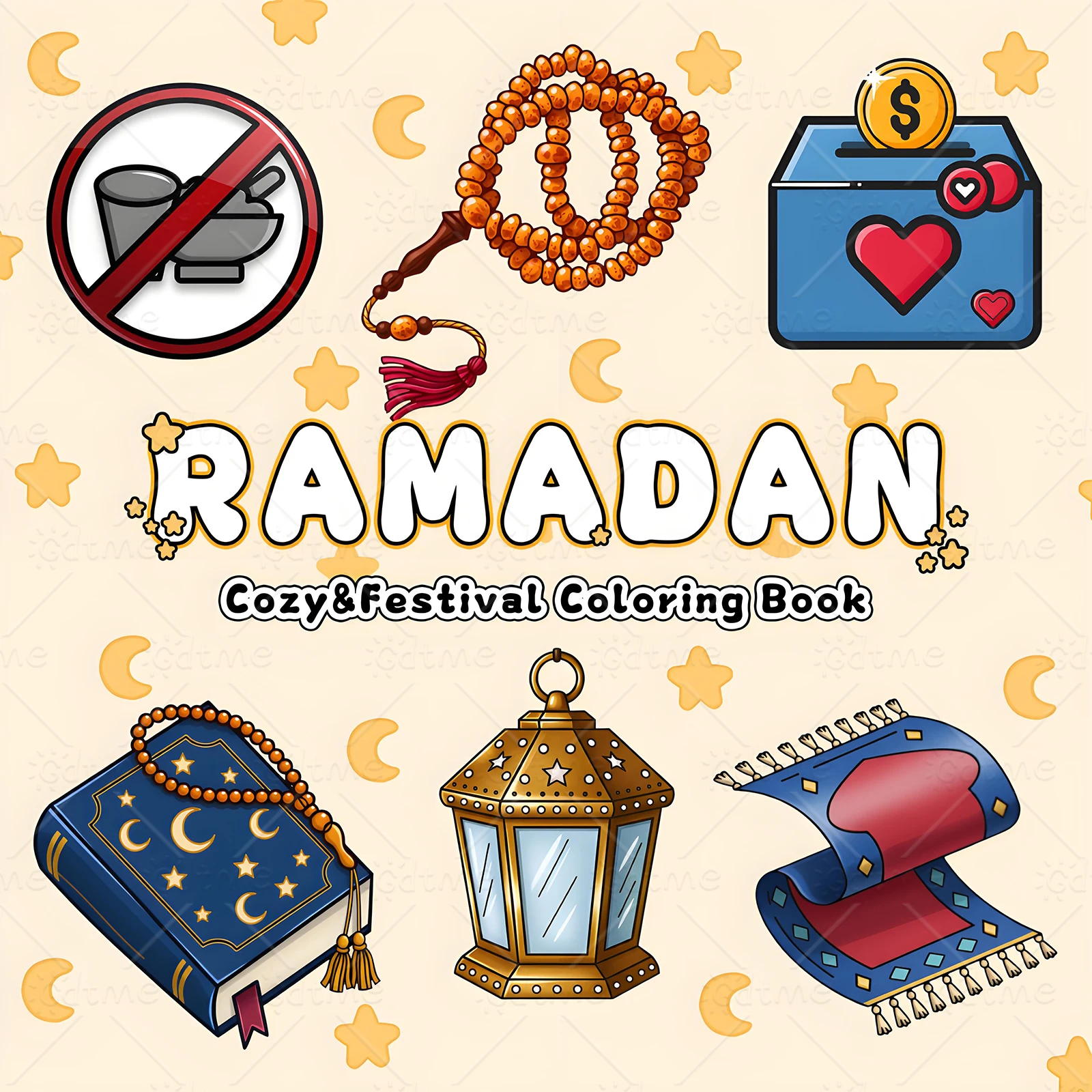

Книга-раскраска для взрослых на тему Рамадана: простые и яркие узоры для релаксации, развивающие книги для детей по рисованию и раскрашиванию своими руками ﻿