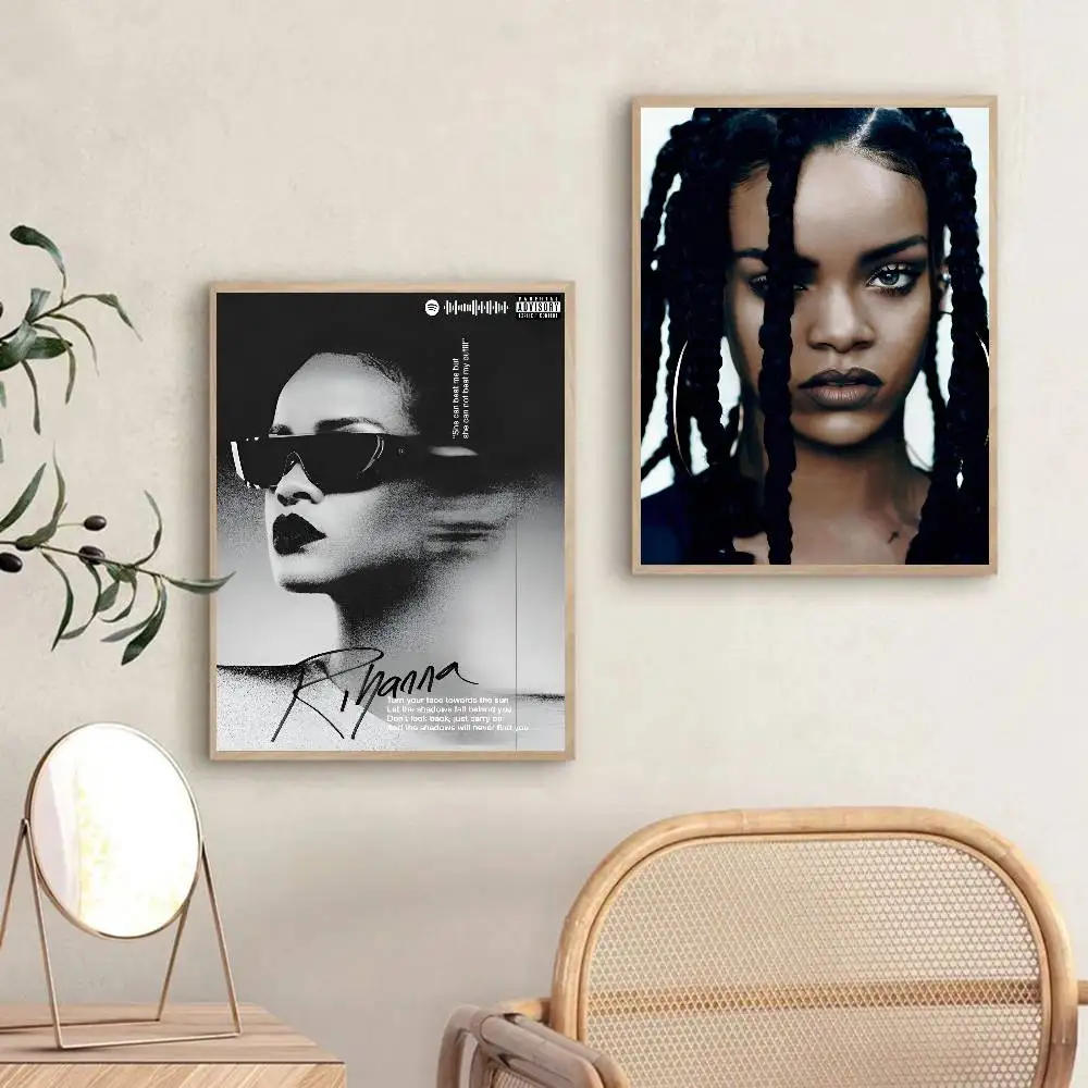 ألبوم الموسيقى المشهور للمغني R-Rihanna ملصق غرفة المعيشة المنزلي ومدخل البار والمطعم والمقهى لوحة تزيين فنية #6