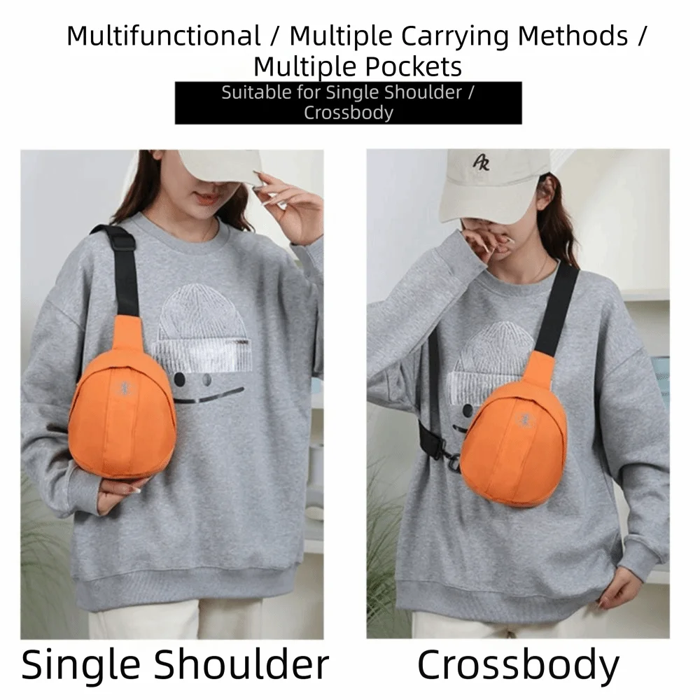 New Nylon Waist Bag Solid Color All-match Shoulder Crossbody Bag Belt Bag Women Men