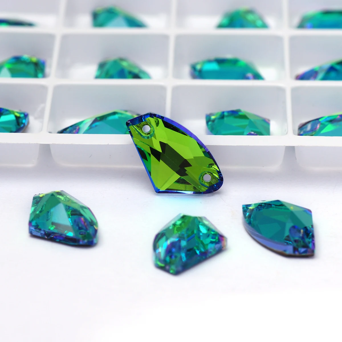 PUBRILEX Großhandel K9 Glas Galaktische Aufnähsteine Flache Rückseite Nähsteine DIY Zubehör Kristall Strass für Handarbeiten – Detail 9