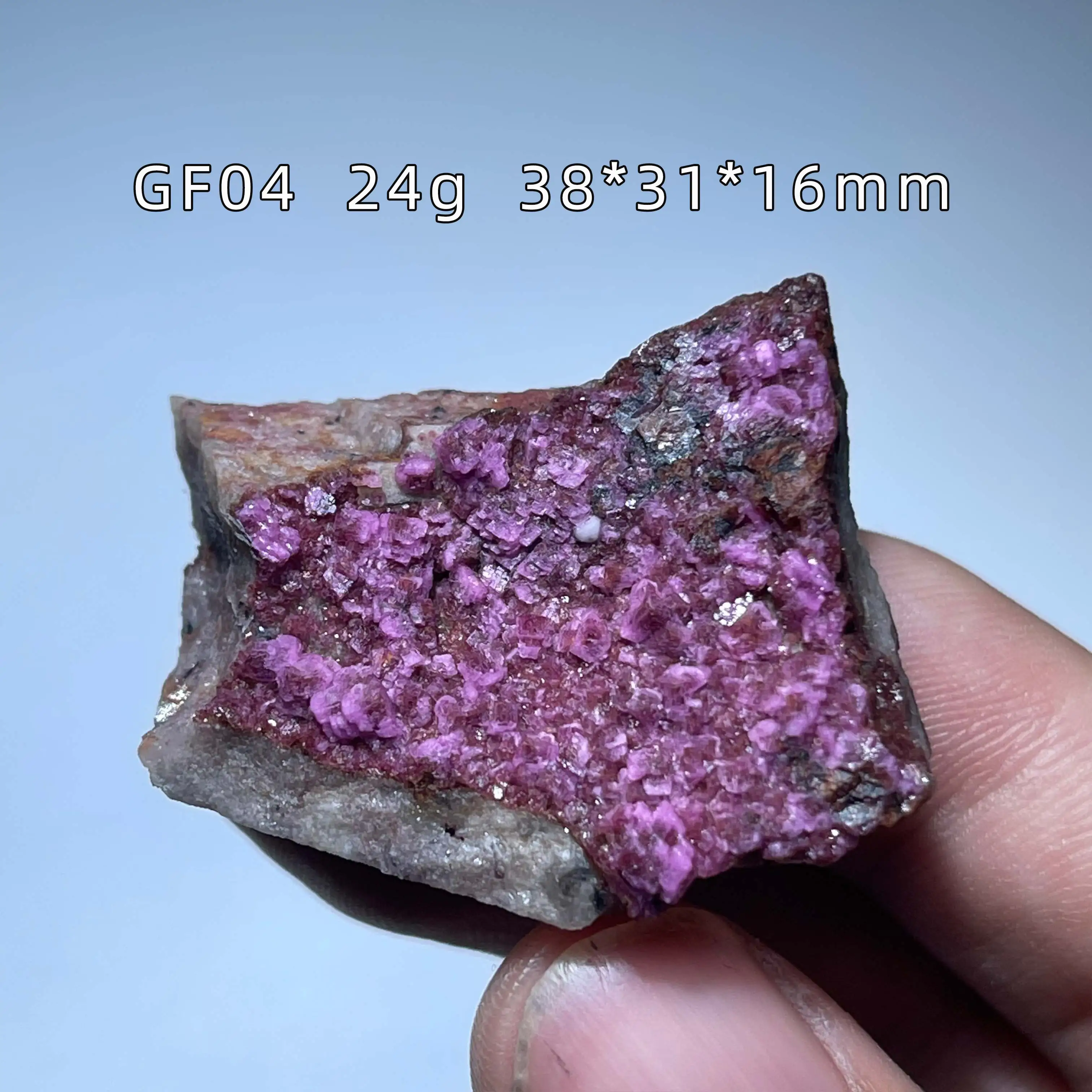 Natural Cobalt Calcite Cobaltocalcite Mineral Specimen + Healing Quartz Crystals and Stones Rock Gemstone