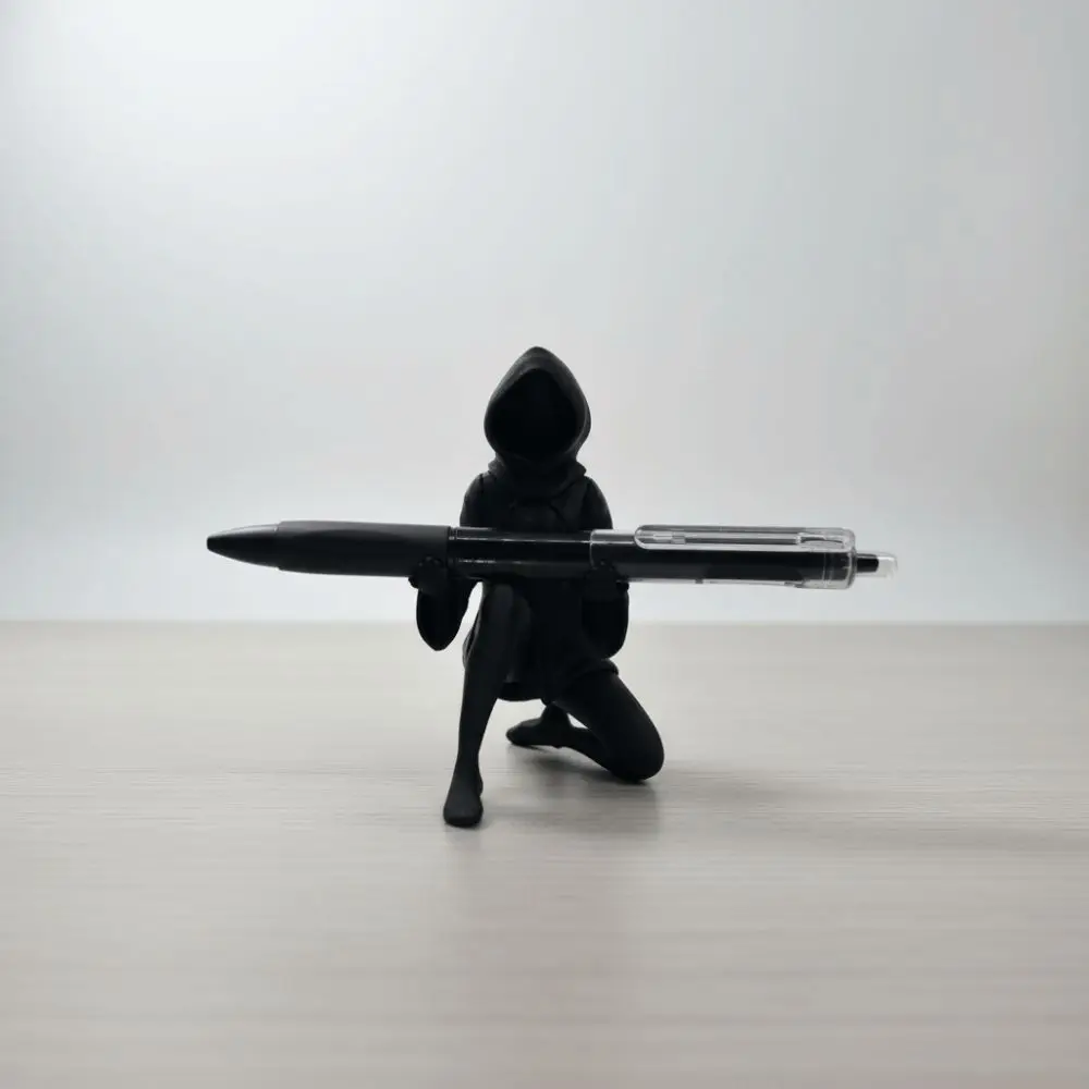 PLA Ghost Pen Holder Eco-friendly Handmade Anime Desk Figure Matte Black Mini Size Ballet Shoe Pen Holder Goth Lover