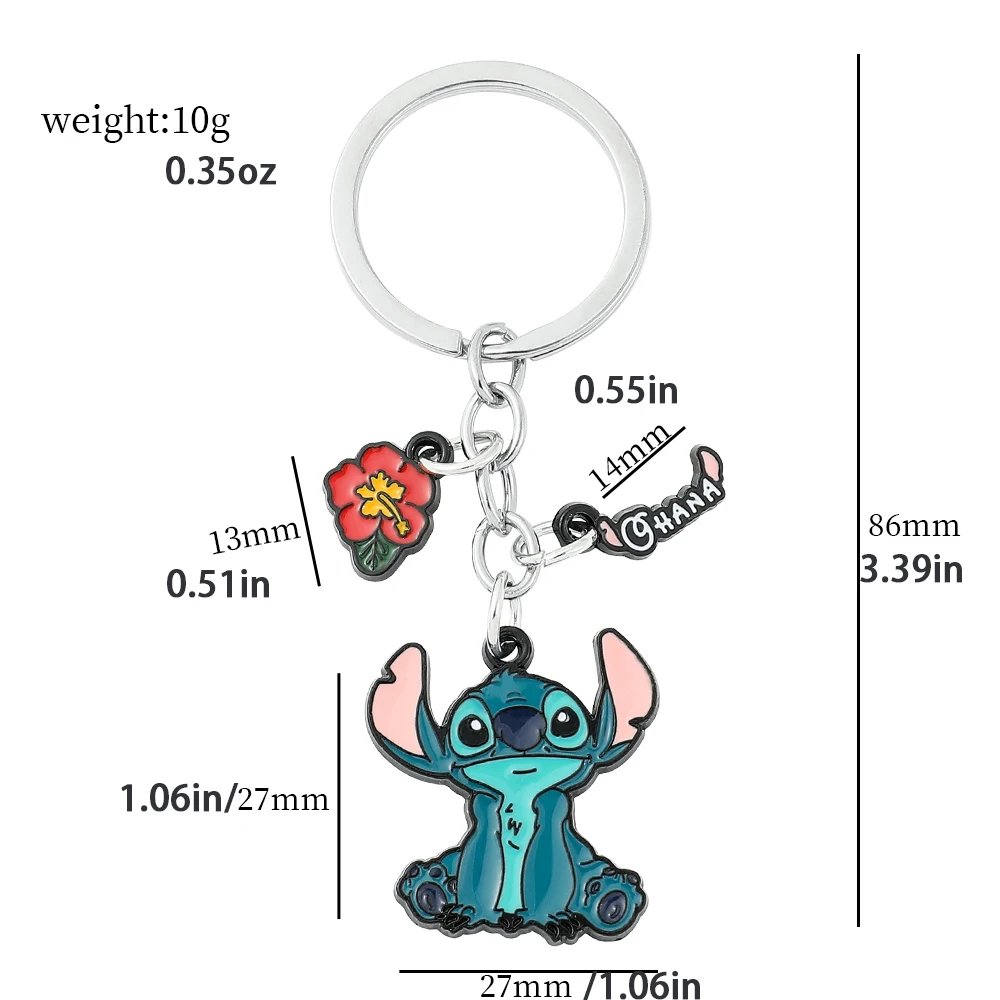 Stitch Keychain Metal Enamel Pendant Keyrings Cute Stitch Key holder for Bag Accessories Gift for Friends