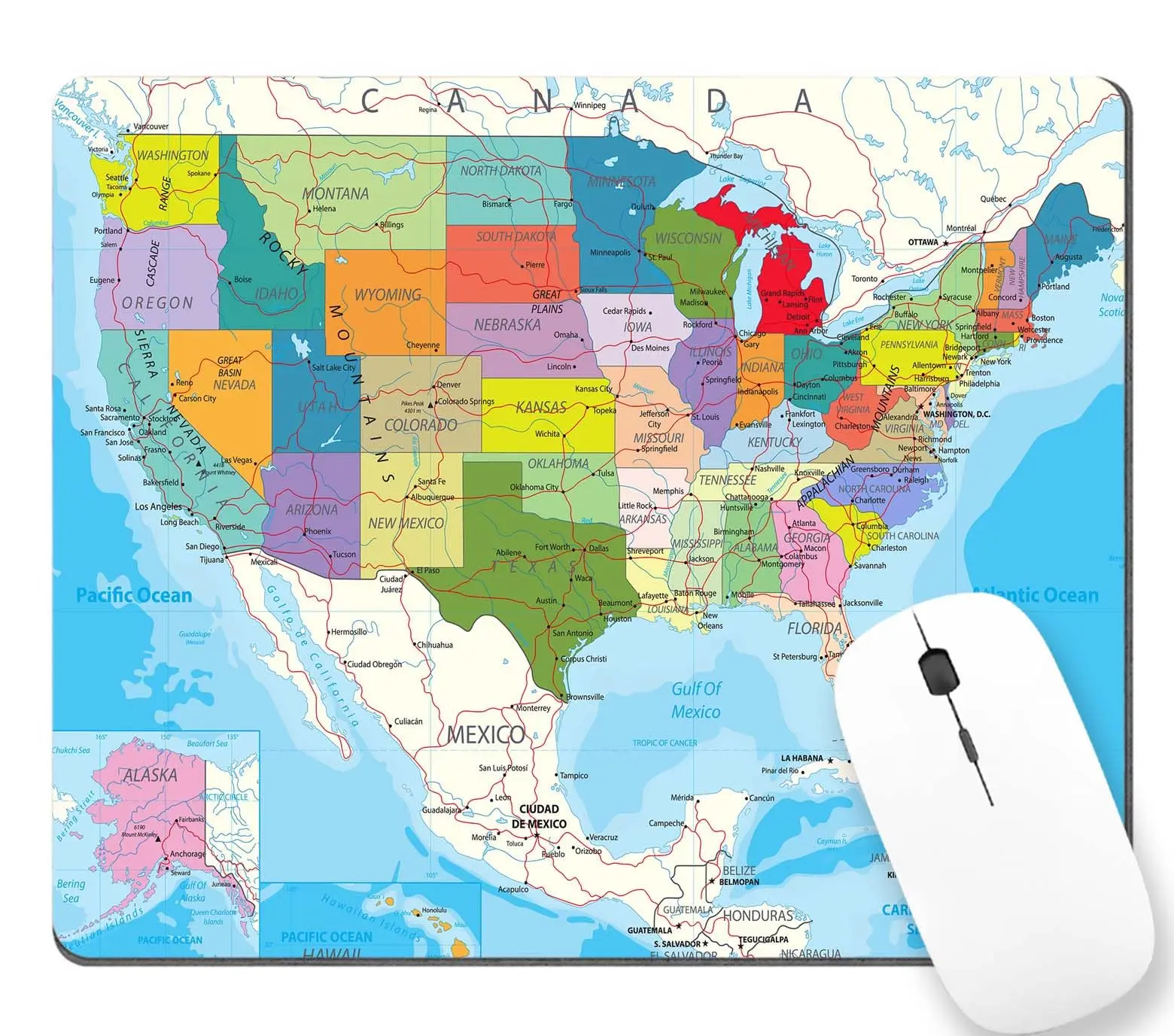 

High Quality Usa Map Printing Gaming Mousepad Gamer Mouse Mat Keyboard Mats Desk Pad Mousepads 22x18cm For Computer