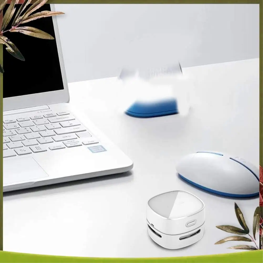 AB98-Desktop Vacuum Cleaner Mini Table Dust Sweepers Cordless&360º Rotatable Design For Keyboard/Home/School/Office-B Easy To Us