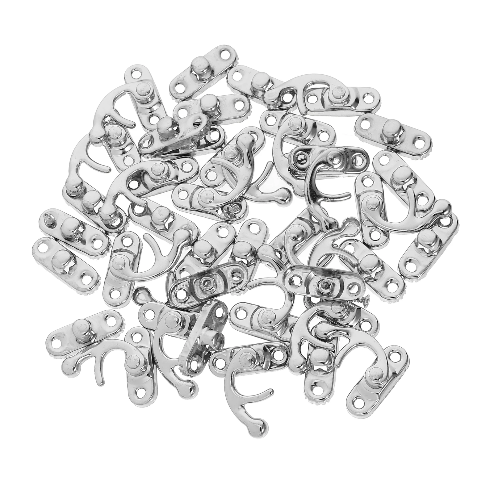 

20 Pcs Vintage Wooden Box Lock Accessories Drawer Toggle Iron Silver Brass Hinges for Boxes