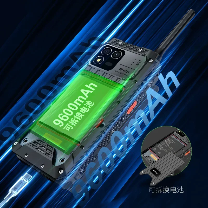 สมาร์ทโฟน AORO M8 ระบบปฏิบัติการ Android กันน้ำระดับ IP68 และ IP69K รองรับ 5G LTE พร้อมวิทยุสื่อสารแบบพกพาสองทาง รองรับ POC Zello เชื่อมต่อไร้สาย