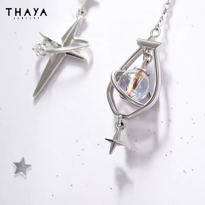 Thaya S925 Streling Silver Women Earrings Asymmetrical Fashion Earrings For Women 2024 Trending Engagement Party Fine Jewelry