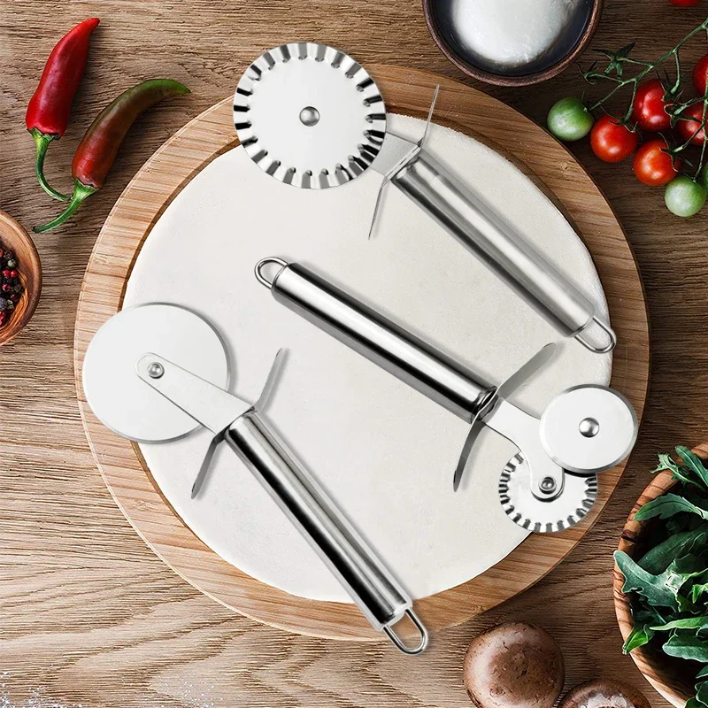 Creative Stainless Steel Pizza Wheel Rolling Dough Cutter Pasta Cookie Fondant Cutter Kitchen Baking Cooking Accessories