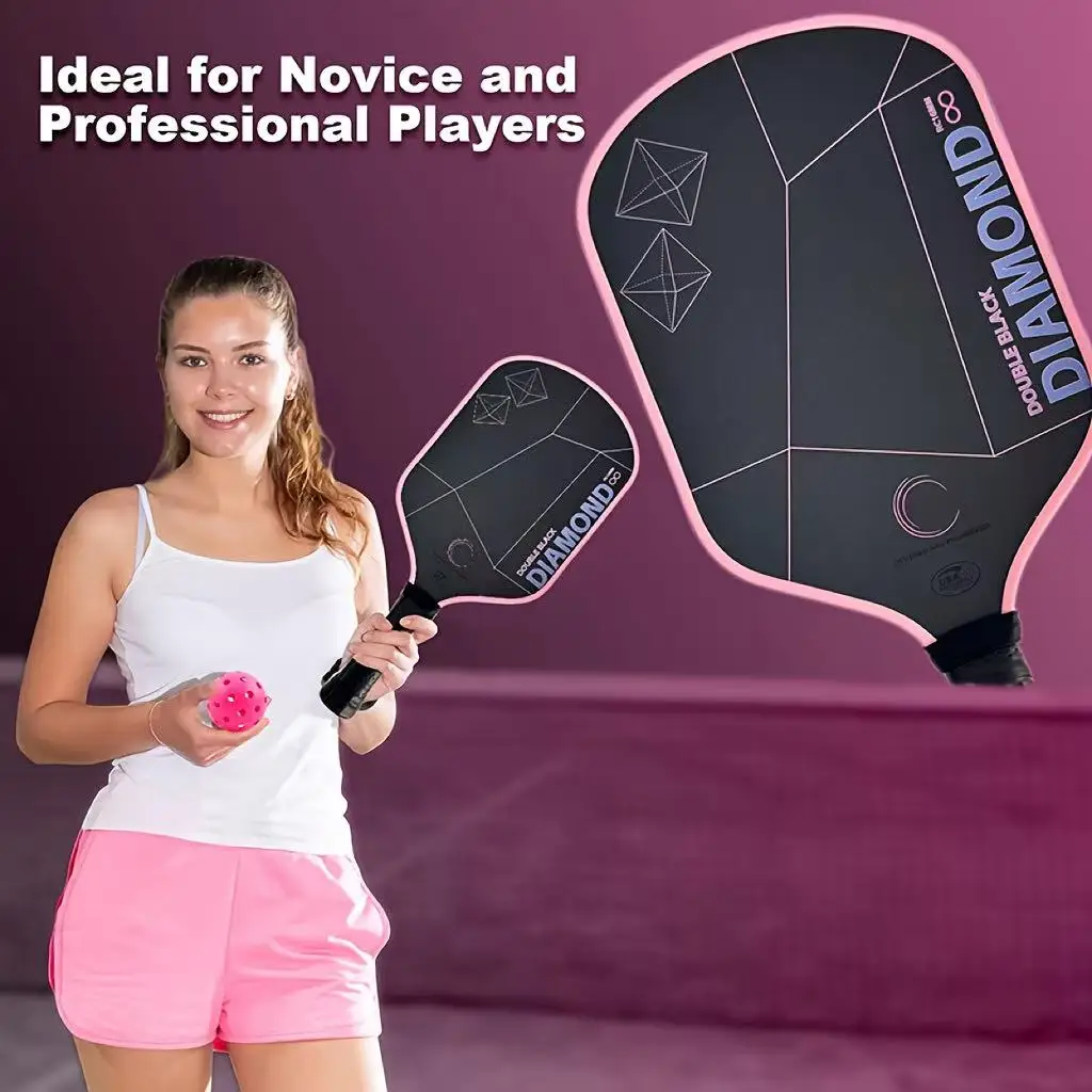 

Double Black Diamond Pickleball Paddle 16 мм, черная матовая поверхность из углеродного волокна T700, хорошая вращающаяся производительность