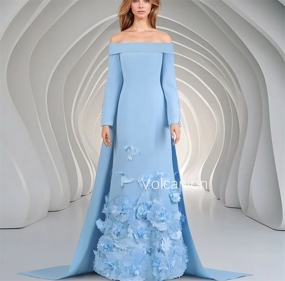 تخصيص جيرسي زين زر خارج على الكتف ألف خط فساتين طويلة مناسبة مخصصة أزياء رائعة مساء رسمي