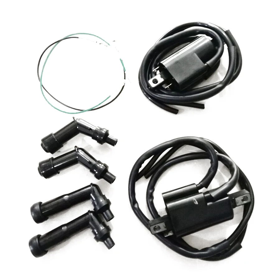 2x Ignition Coils with Spark Plug Caps for CB350F CB400F CB500 CB550