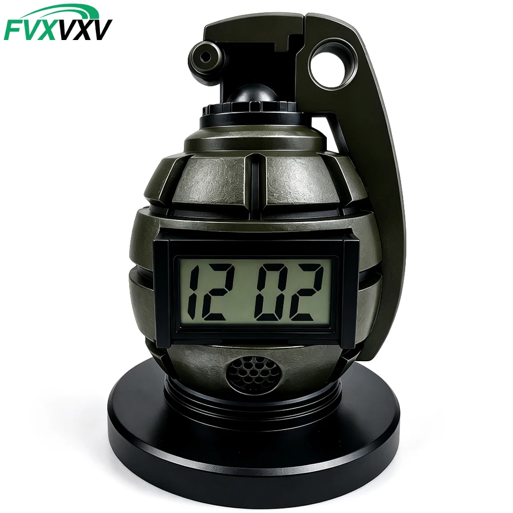 FVXVXV 1PCS Alarm Clock, Loud Drill Sergeant Voice Alarm with Flashing LED and Vibration, 5 Alarm Modes and Pull-Pin Shutoff