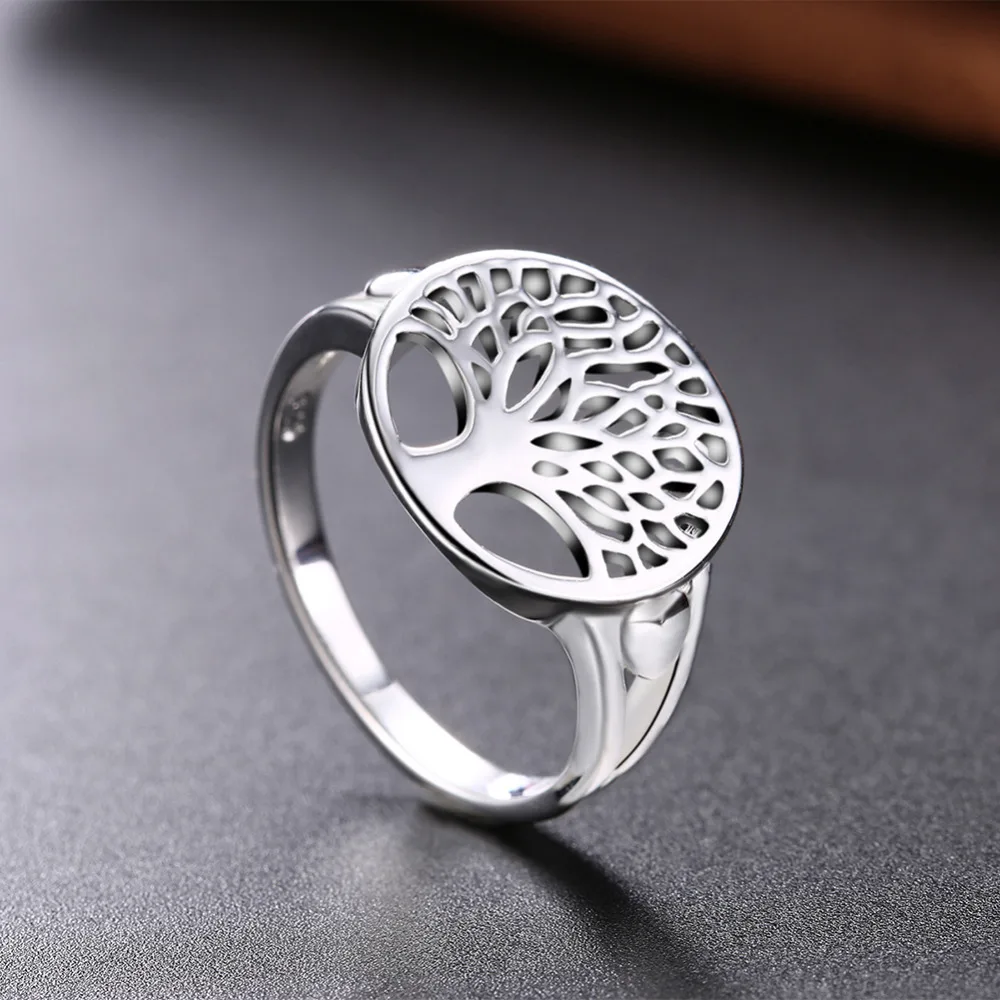 

925 Sterling Silver Wholesale Price Women Ring Tree Life Charms Wedding Jewelry Girl Gift High Quality Fashion , Classic Jewelry