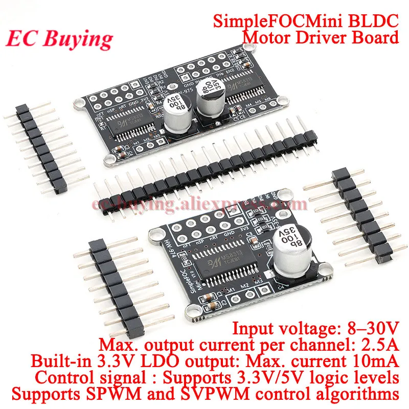 10Pcs/1pc SimpleFOCMini BLDC DC Brushless Motor Driver Board Module FOC Controller SPWM SVPWM control algorithms 8–30V 2.5A